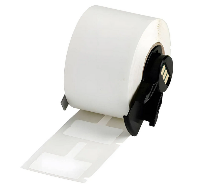 Étiquettes en polypropylène brillant à drapeau en T pour fils et câbles, 0,788 po x 1,18 po, pour imprimantes M6 et M7