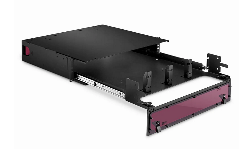 Tiroir Optique Coulissant FHD® Déchargé à Haute Densité 2U Montage en Rack, Tiroir Coulissant, Contenir jusqu’à 8 Cassettes