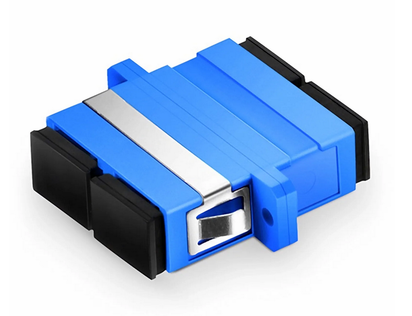 Adaptateur/Coupleur de Fibre Optique Plastique SC/UPC vers SC/UPC Duplex OS2 avec Bride (10pcs/paquet)