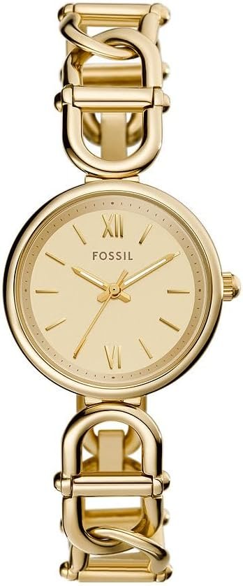 Montre Carlie pour Femmes, Mouvement à Quartz Trois Aiguilles, Ton Or, avec Bracelet en Acier Inoxydable