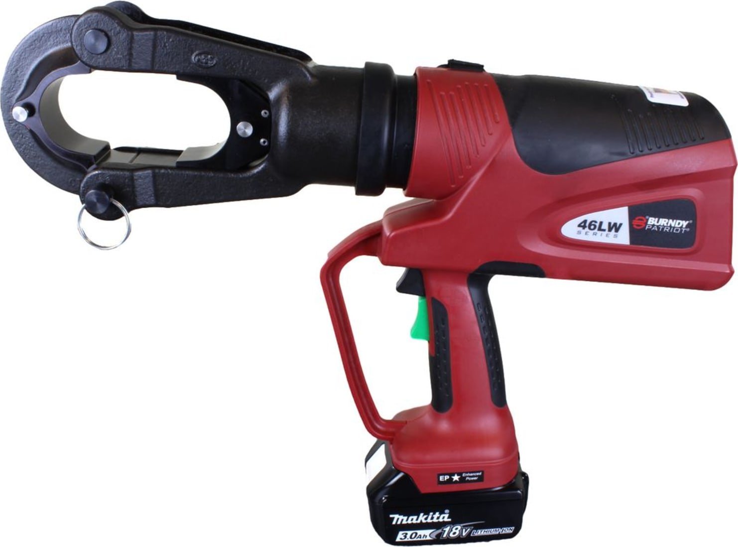 Burndy PAT46LWLI - PATRIOT 15 tonnes de sertisseur de tête de verrouillage, (2) 3.0Ah Li-ion, chargeur 120V AC, cas rigide