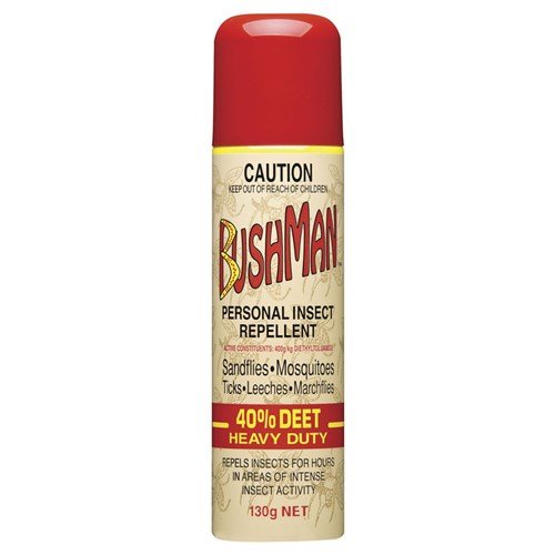BUSHMANS 40% DEET 130G AEROSOL HEAVY DUTY