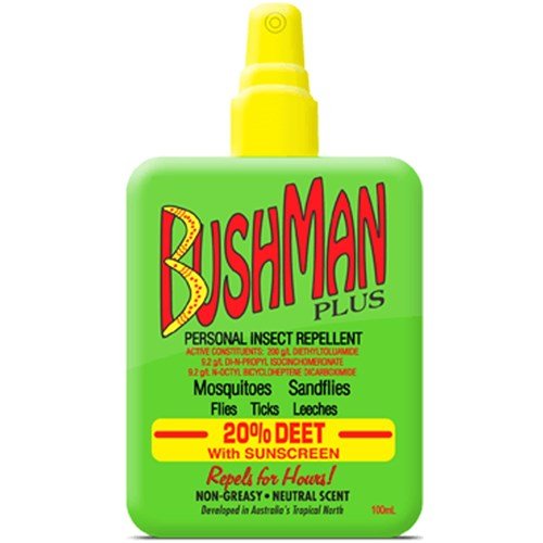 BUSHMANS 20% DEET 100ML PUMP MIST WITH SUNSCREEN