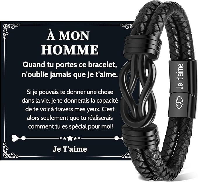 Cadeau pour mon Homme Bracelet en Cuir