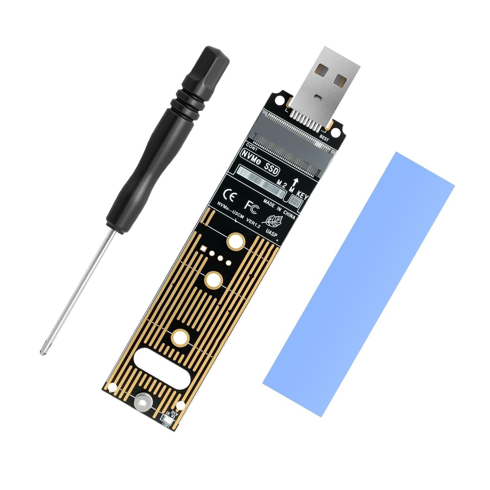Adaptateur M.2 NVMe vers USB C 10 Gbps, boîtier USB 3.1 pour SSD PCIe NVMe M-