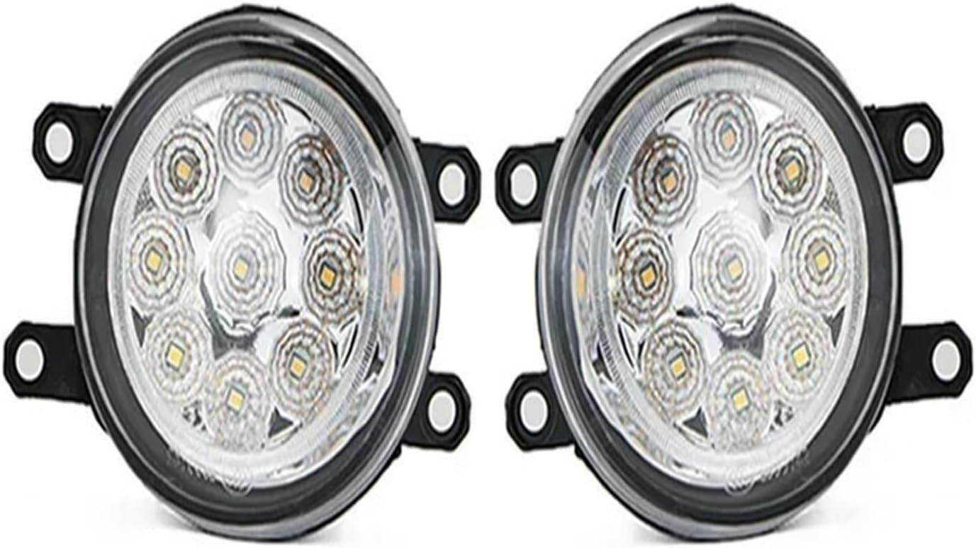 Feu Antibrouillard LED for Toyota RAV4 Corolla Avensis Camry XV40 XV50 Yaris Land Cruiser Avalon Auris Ractis Matrix blanc/jaune, 2 pièces(Pair White LED)