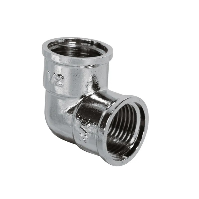 Raccord coude 90 GCH FF à visser laiton chromé