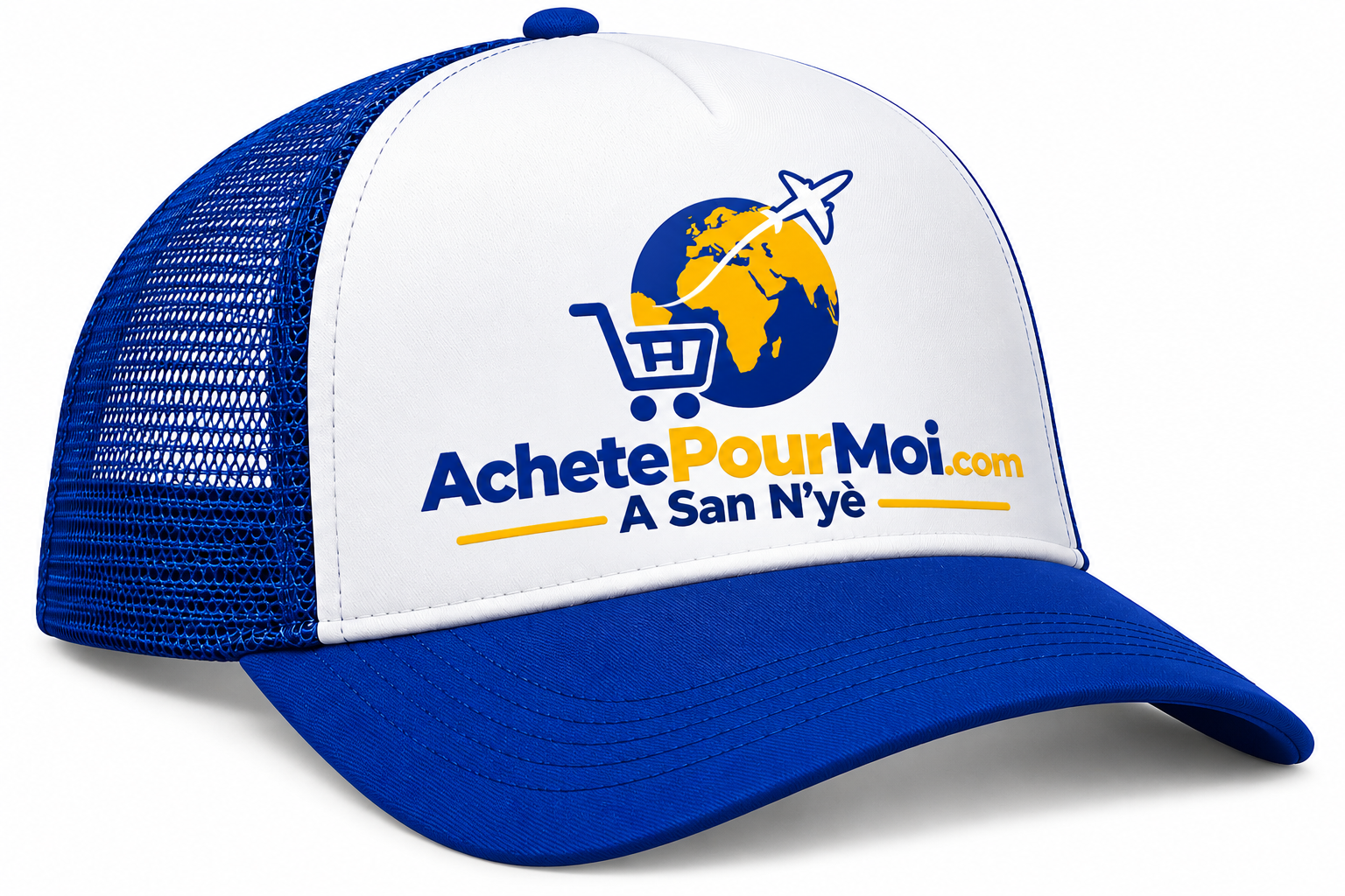 AchetePourMoi – Casquette Trucker Personnalisée avec Logo Couleur – Unisexe – Taille Réglable