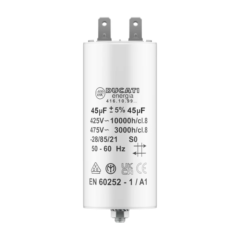 Condensateur permanent 45uF à cosses 450V pour moteur monophasé