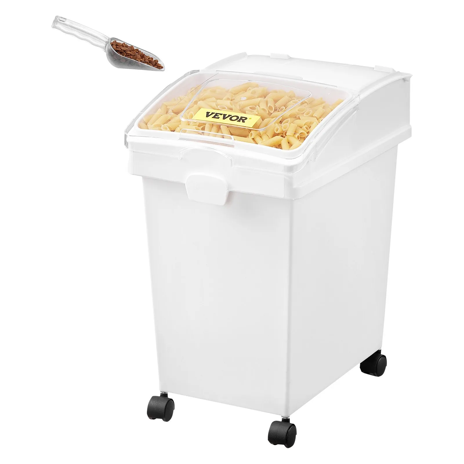 Lot de 3 Bacs de Stockage Alimentaire à Roulettes – 25 L par Bac (75 L au Total) – Couvercles Coulissants Transparents – Conteneurs Hermétiques pour Riz, Farine et Céréales – Plastique PP + PC