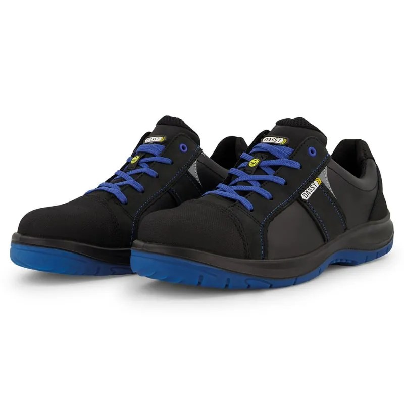 DASSY – Chaussures de Sécurité Basses S3 SRC ESD en Cuir, Sans Métal, Coque Composite – Noir
