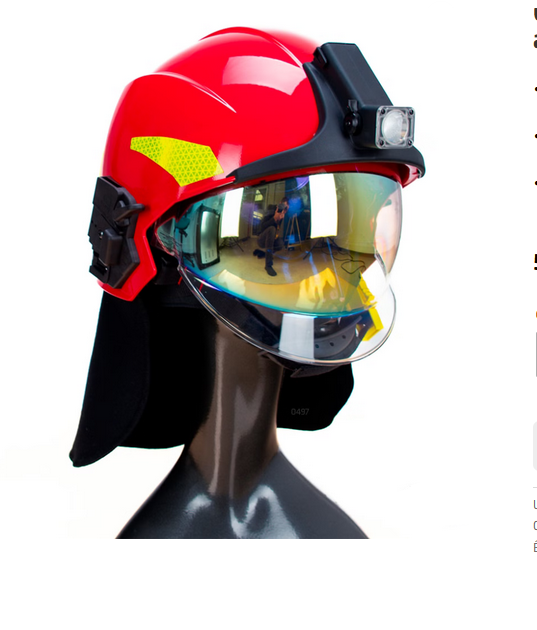 Casque de Pompier – NEO Type F1 Feux Urbain avec Lampe Frontale