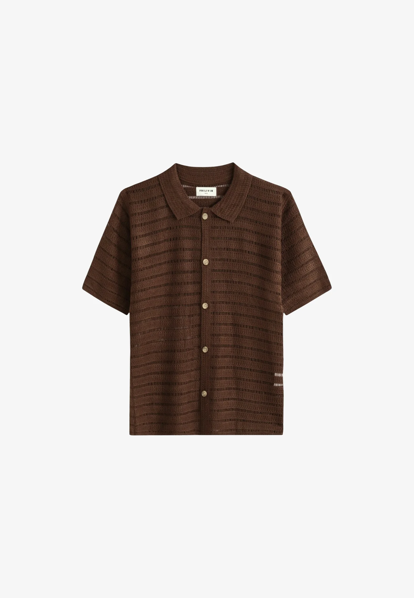 Chemise FRILIVIN CHEMISE POLO TRICOT RAYÉ - Marron