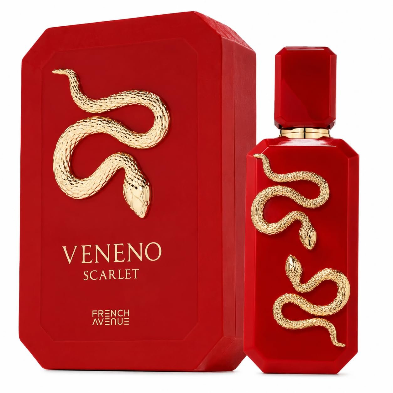 French Avenue Veneno Scarlet – Eau de Parfum Unisexe 100 ml / 3.4 oz – Oriental Gourmand – Fraise, Caramel, Mûre, Framboise, Cannelle, Cuir, Vanille & Tonka – EDP