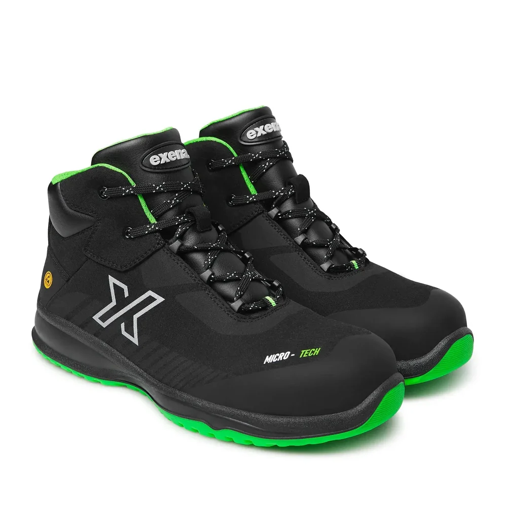 EXENA FURY S3 ESD – Chaussures de Sécurité Montantes avec Embout Composite 200 J, Tige Anti-Abrasion & Semelle PU Bi-Densité