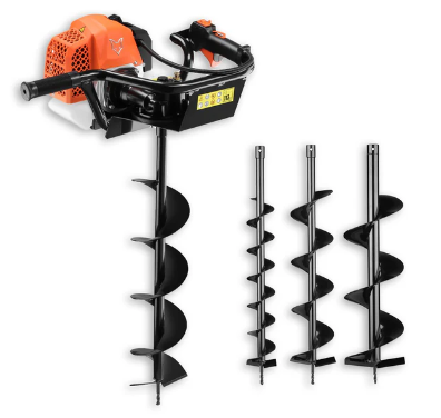 Tarière Thermique FUXTEC FX-EB162 avec Mèches de 100, 150 et 200 mm