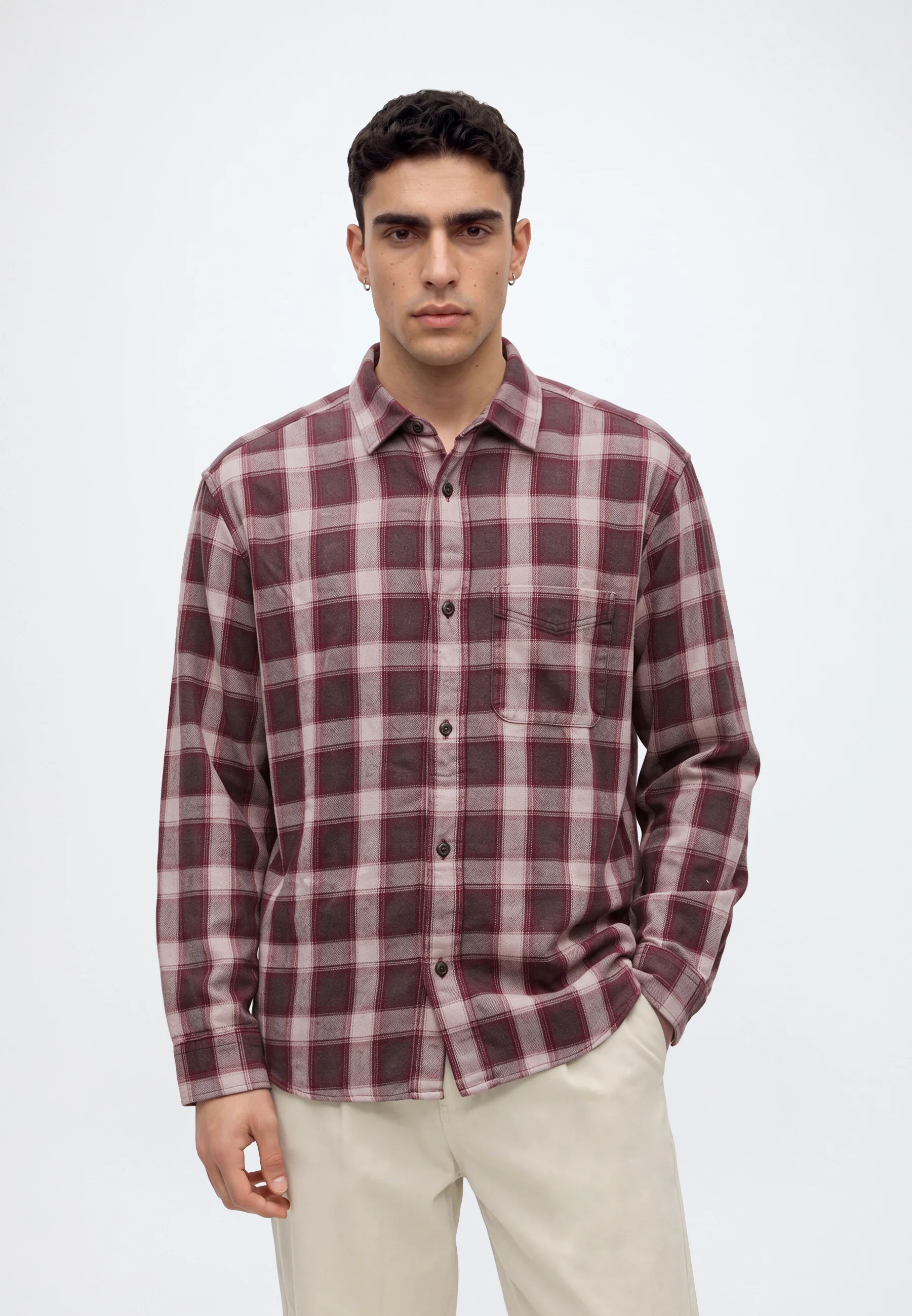 burgundy plaid