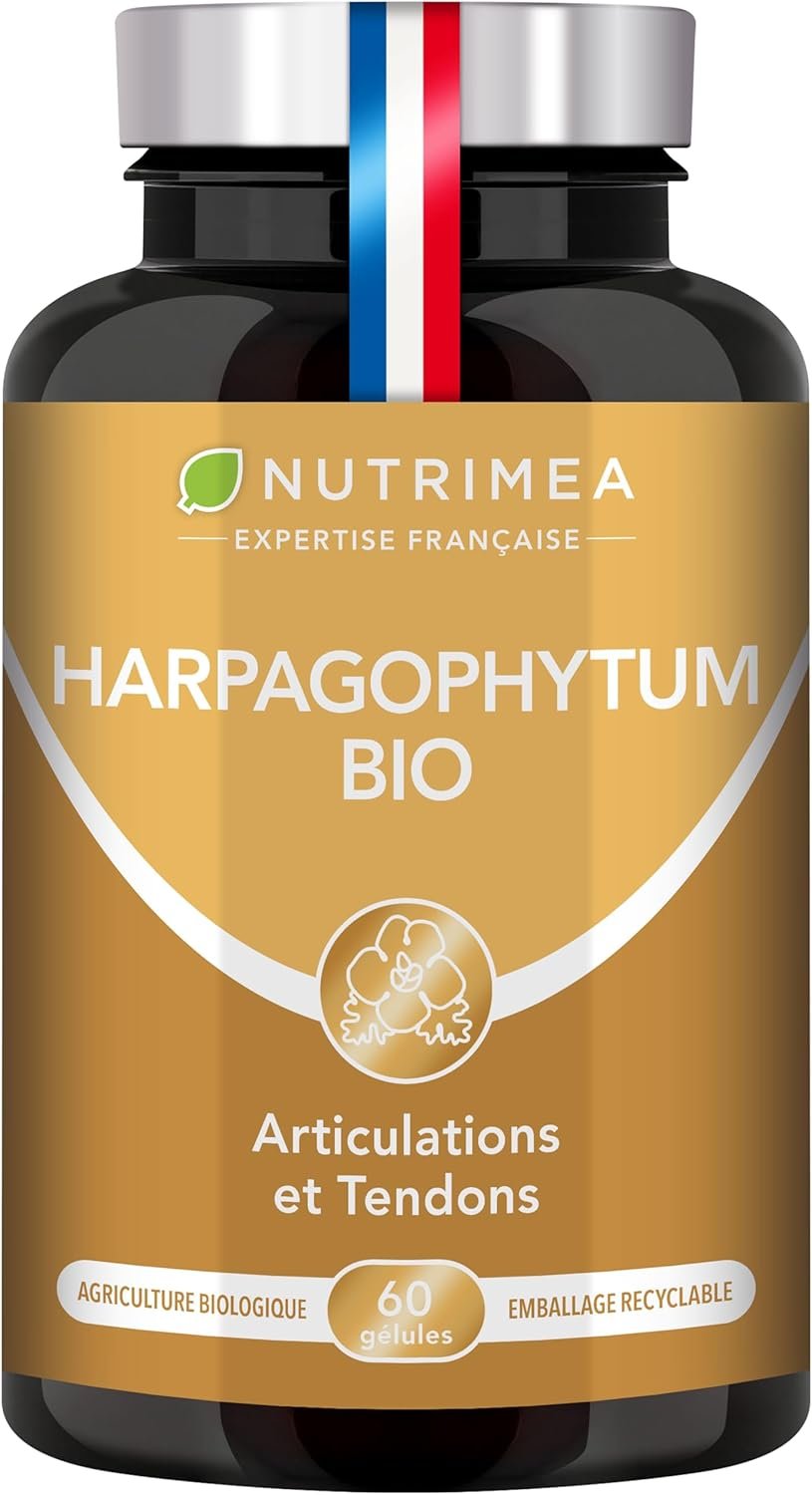 HARPAGOPHYTUM BIO - Renforcement Articulations & Cartilages - Soulage les Douleurs Articulaires, Protège le Foie et Facilite la Digestion - 1200 mg - 60 Gélules Vegan - Nutrimea