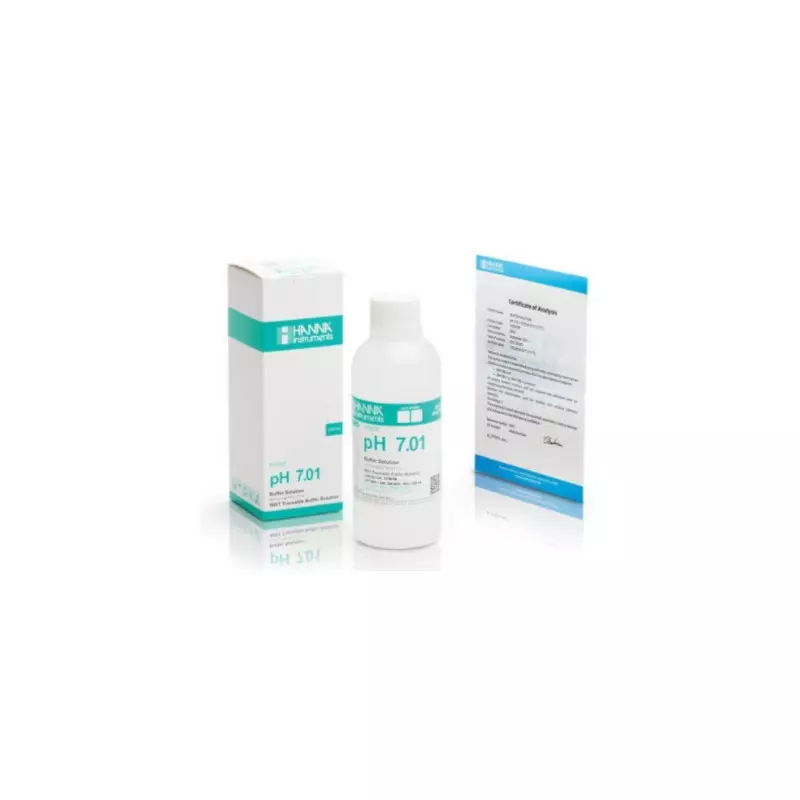 Hanna Instruments HI7007M / HI7007L – Solution Tampon d’Étalonnage pH 7,01 – Précision ±0,01 pH – Flacons de 230 ml et 500 ml