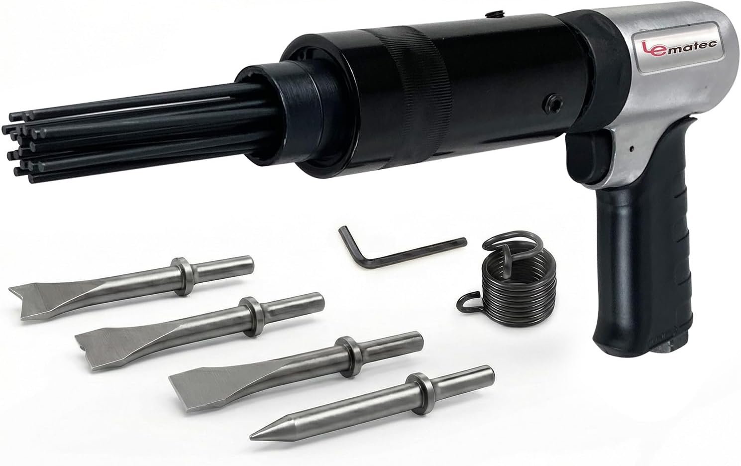 Air Needle Scaler with Chisel Kit, 4800 BPM Pneumatic Hammer for Rust & Paint Removal, Metal Scraper Tool