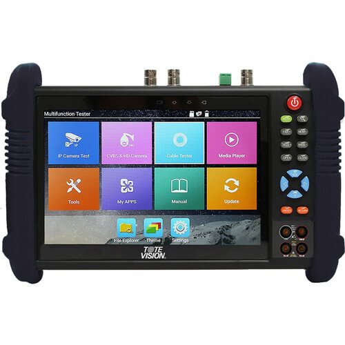 Tote Vision Testeur Multifonction de Caméras de Surveillance IP et Analogiques – Écran Tactile 7 Pouces – 4K – Testeur PoE, Multimètre Numérique, TDR, HDMI et Contrôleur PTZ – Réf. LED-715-4KIP