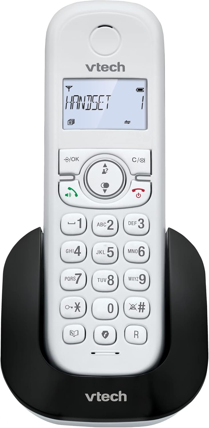 VTech CS1500 Téléphone sans Fil DECT à Double Charge avec Blocage d'appel, Identification de l'appelant/Appel en Attente, Haut-Parleur Mains Libres