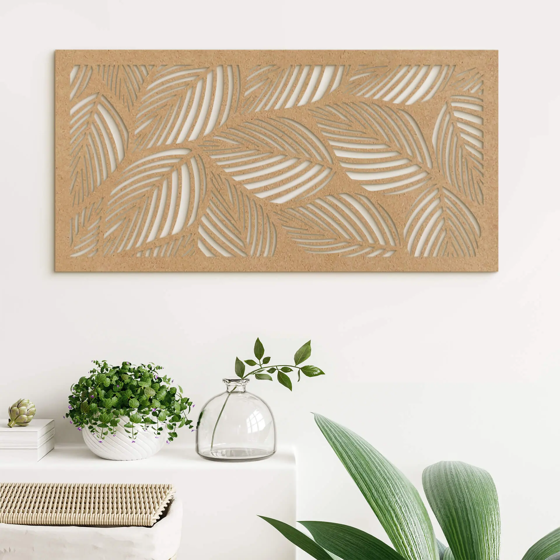 Décoration en bois MDF Feuilles - 15x30 cm