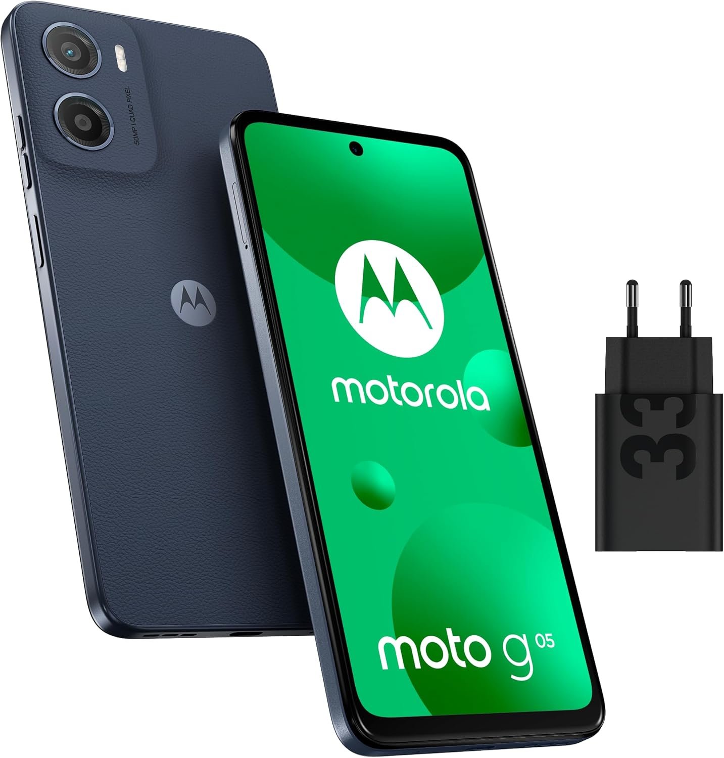 Motorola Moto G05 Débloqué 4+256 Go – Écran 6,67" Full HD, Caméra 50 MP, Batterie 5200 mAh, Câble USB