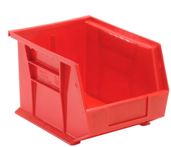 Quantum Storage Systems QUS239 – Bac Industriel en Polypropylène Empilable & Suspendu, 10¾" × 8¼" × 7", Capacité 50 lb – Couleur au choix – Lot de 6