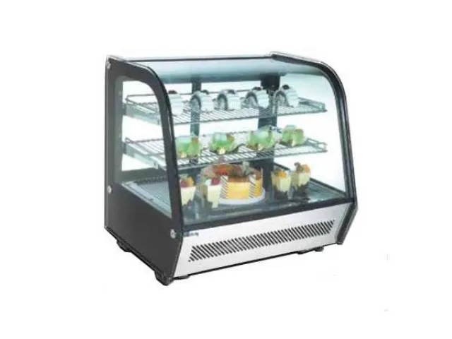 Vitrine Réfrigérée Professionnelle 100 Litres – Vitrine Bombée à Double Vitrage Anti-Condensation – Éclairage LED – Thermostat Digital 0 à +12 °C – 160 W – RAIRTW100L