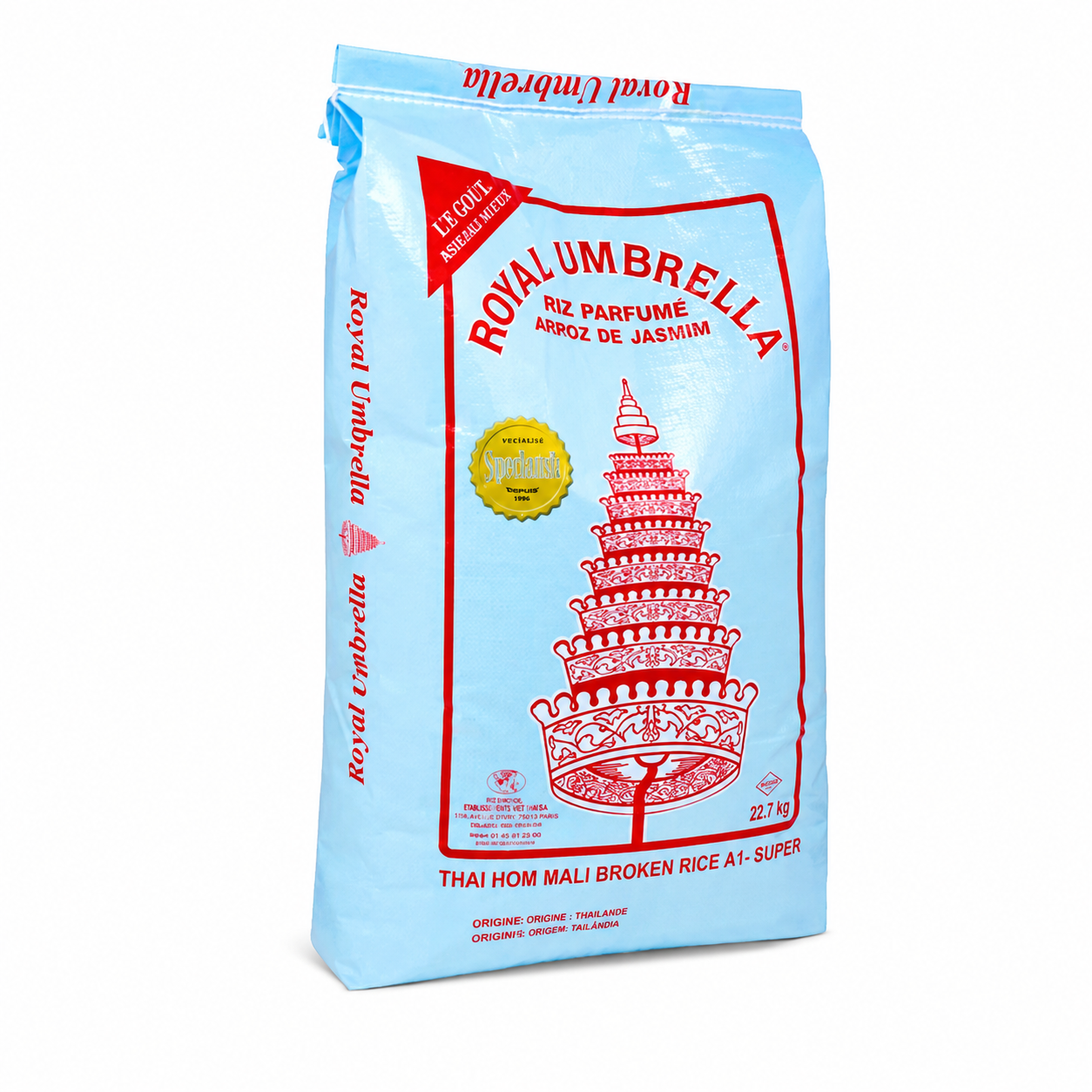 Riz Royal Umbrella Bleu Parfumé 100% Brisé – Sac de 50 kg