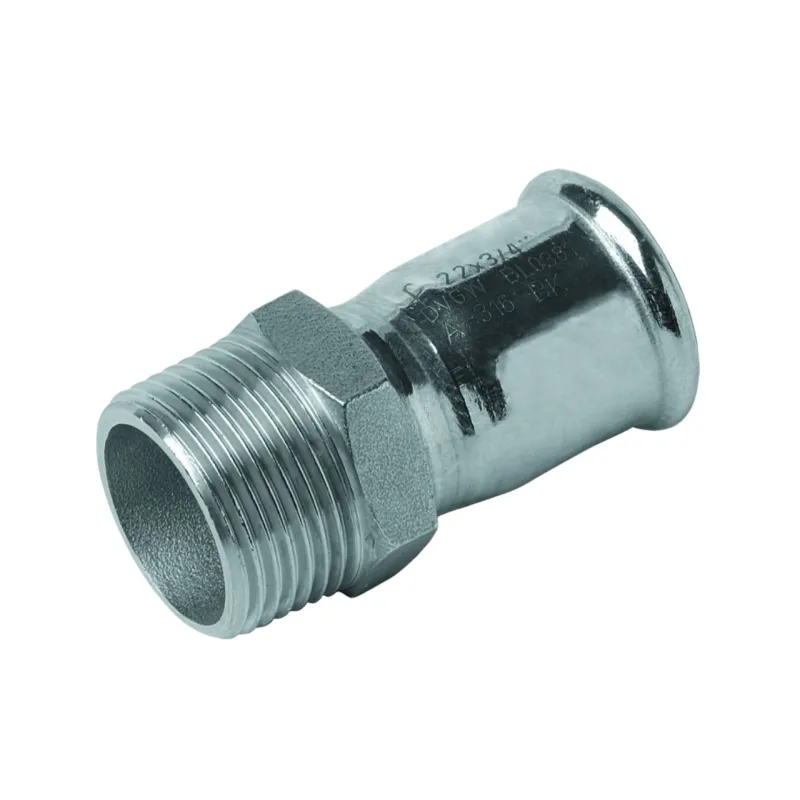 Raccord mixte BSP Mâle / à sertir Femelle inox