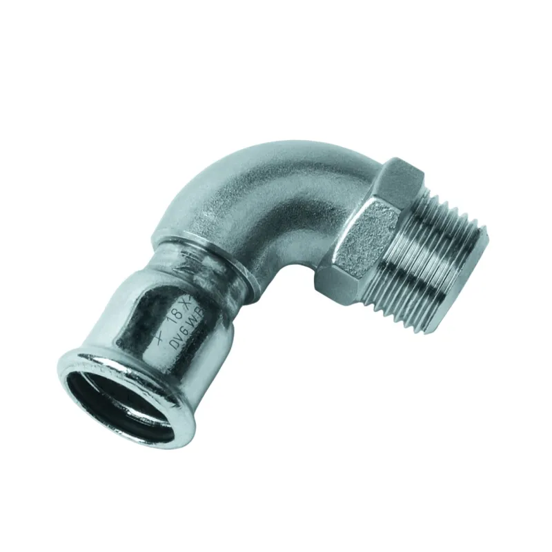 Coude mixte 90° inox 316L BSP Mâle / à sertir Femelle 15 x 1/2"