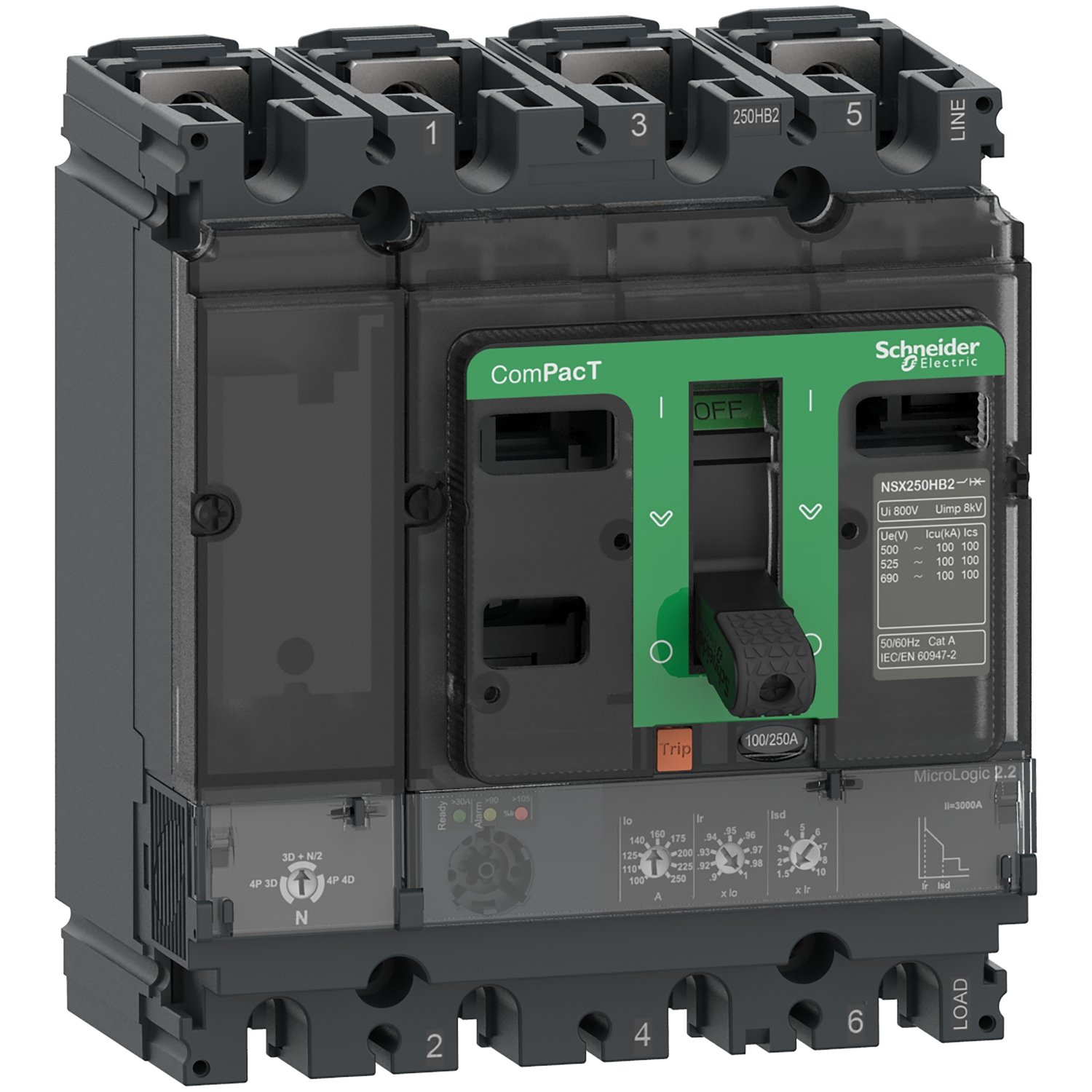 Schneider Electric Disjoncteur - Compact nsx160f - micrologic 2.2 160a - 4p4d - 36ka - montage fixe