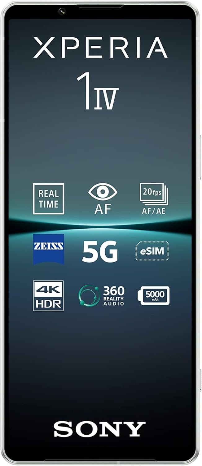 Sony Xperia 1 IV - Smartphone Android, Téléphone Portable 6.5 Pouces 21:9 CinemaWide 4K HDR OLED, (Blanc Givré)