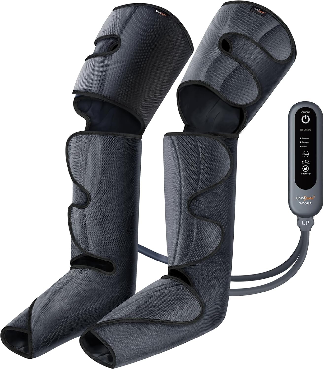 Masseur de Jambes à Compression d’Air – Massage Pieds, Mollets & Cuisses avec 3 Modes, 3 Intensités et Extensions Ajustables