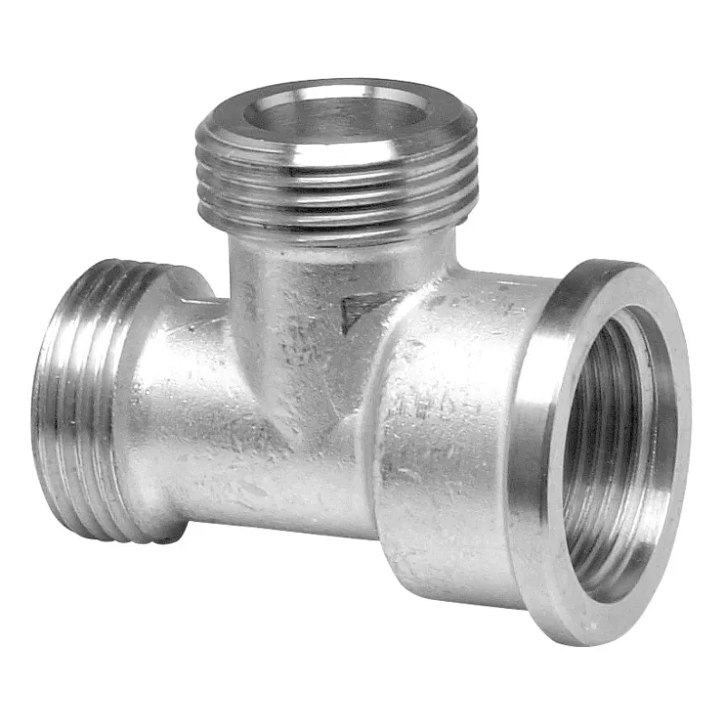 Raccord té laiton chromé mâle - mâle - femelle 3/4"