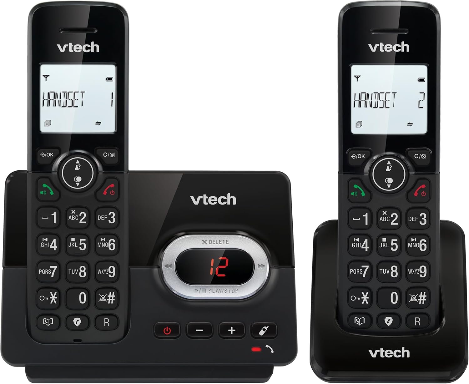 VTech CS2051 Téléphone sans Fil avec répondeur et 2 combinés, Mode ECO+, téléphone Senior, téléphone Fixe, Blocage d'appel, Fonction Mains Libres