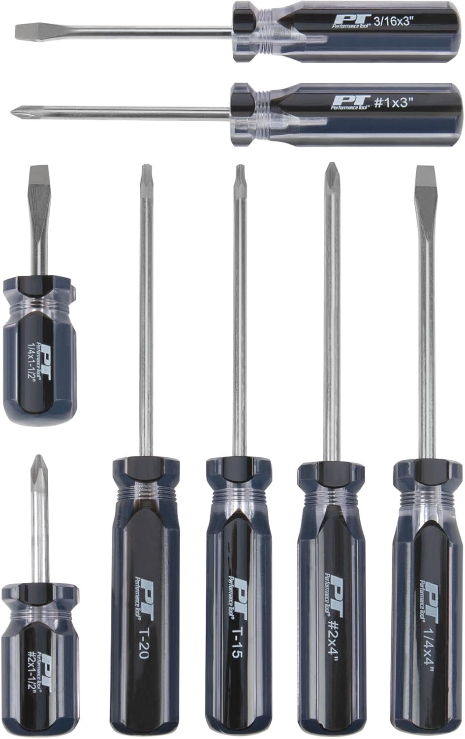 Performance Tool W80008 Pro Screwdriver Set, 8-Piece