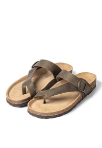 SANDALIA CABALLERO MACAM-203 MARRÓN CLARO - Sandales tongs - marrón claro