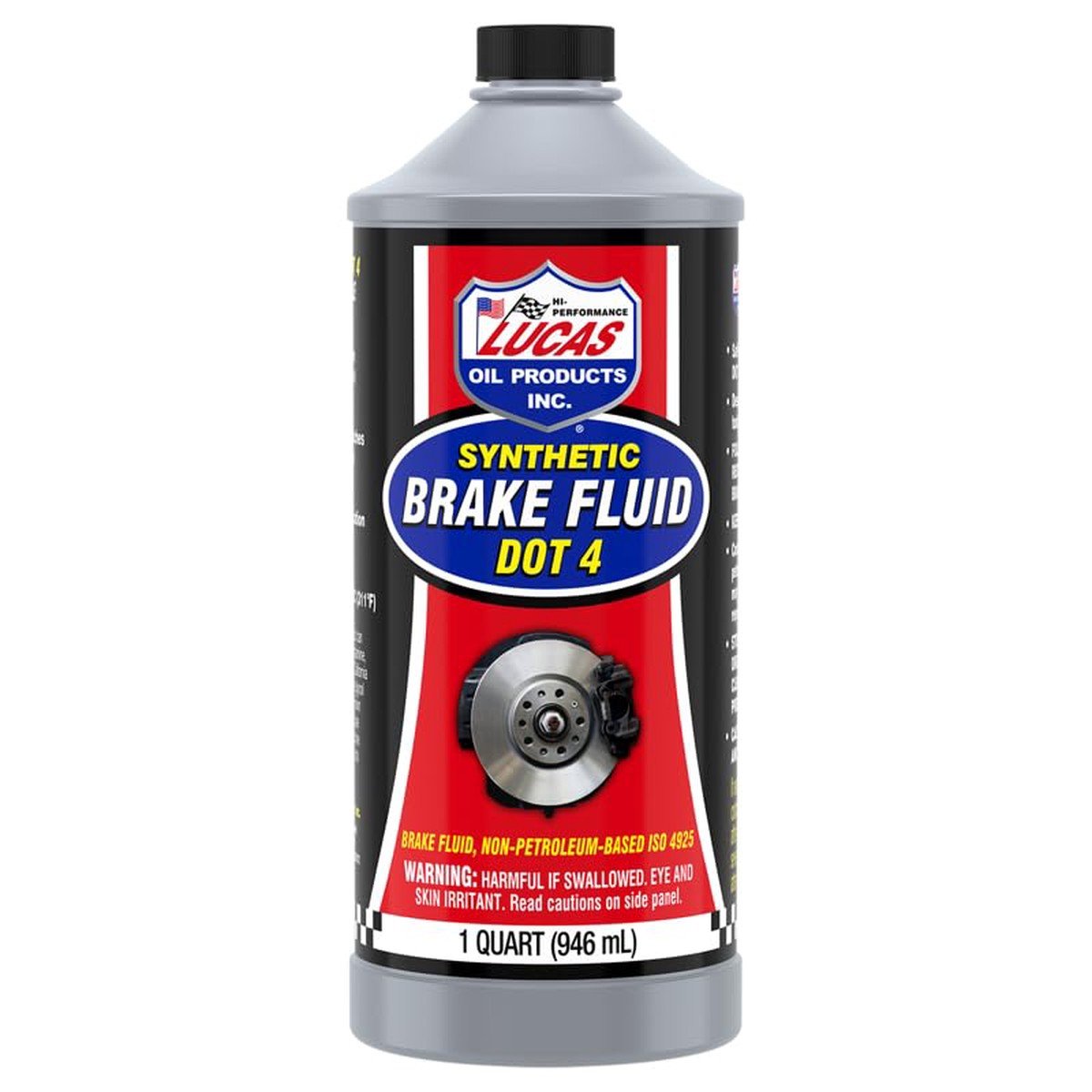 Liquide de Frein DOT 4 – Bidon de 1 Quart (946 ml), Haute Performance, pour Systèmes de Freinage Automobile
