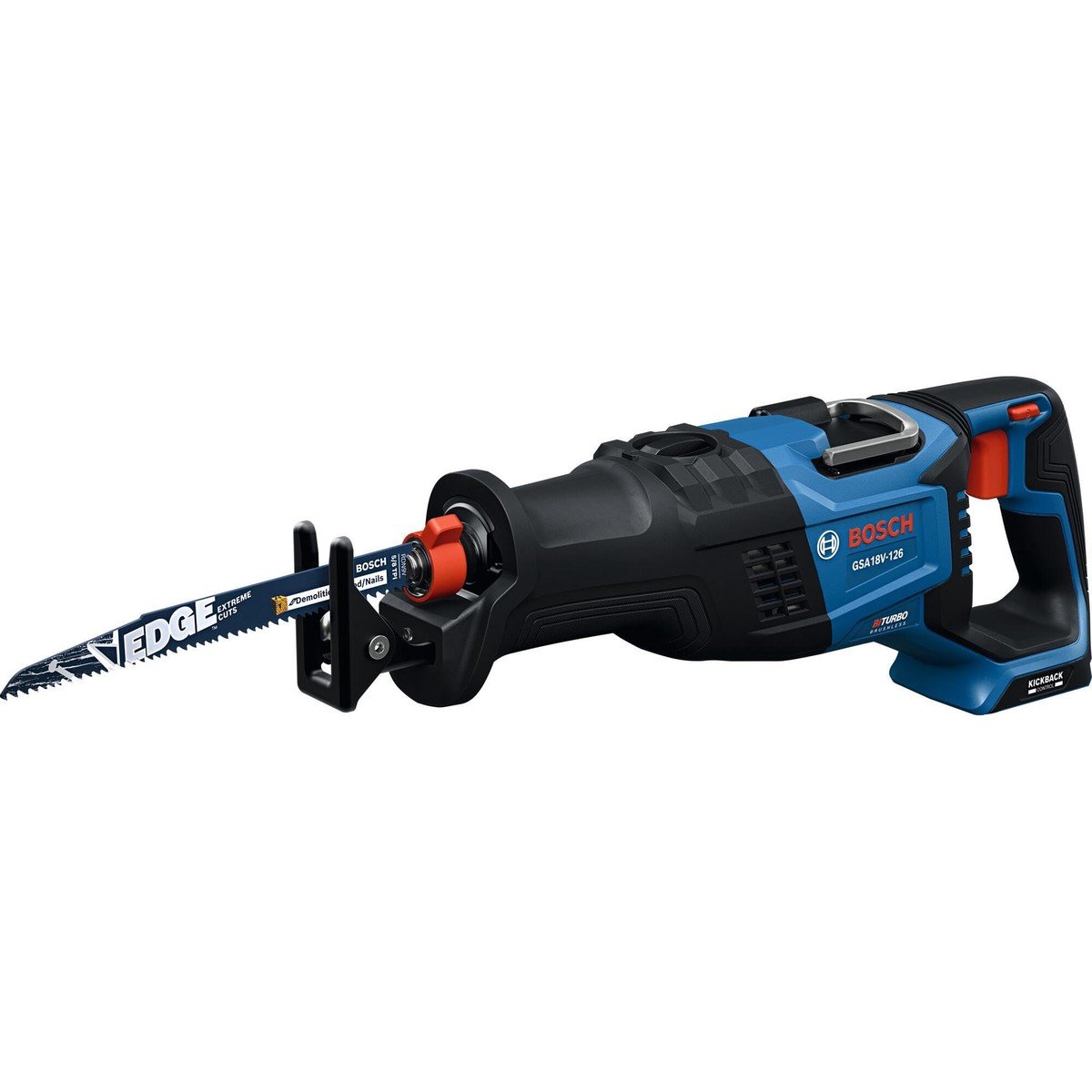 BOSCH GSA18V-126N PROFACTOR 18V Scie à répétition – Course 1-1/4′′, 0-3000 SPM, BITURBO Brushless, Contrôle de retour en arrière, Réglages à 6 vitesses, Changement de lame sans outil (outil nu)