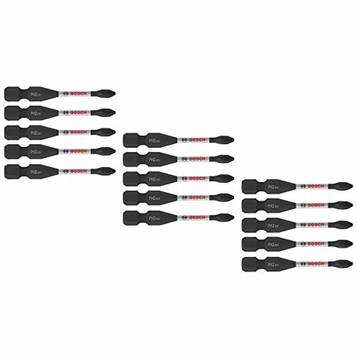 BOSCH ITDPH2215 15-Pack 2 Po. Pilons Phillips #2 Impact Tough Screwdriving Power Bits